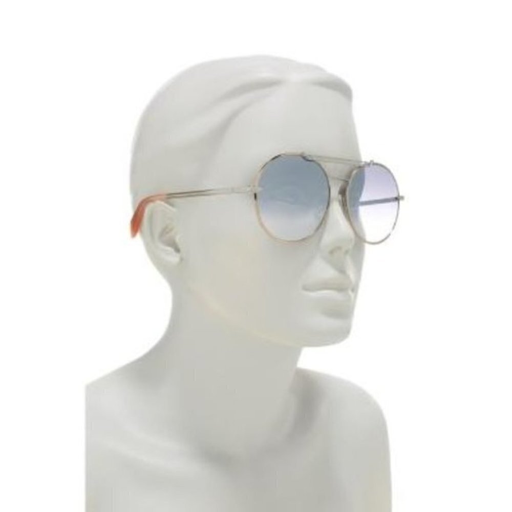 Rag & Bone Womens Silver Round Metal Frame 59mm Sunglasses with case New - Picture 2 of 10